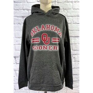 University of Oklahoma OU Hoodie Pullover Sweatshirt Pocket Gray Mens MEDIUM NEW